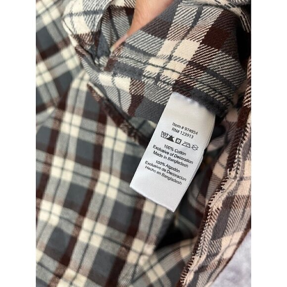 Jachs Brown Red Cream Gray Button Down Casual Flannel Shirt Mens Medium - Picture 8 of 10